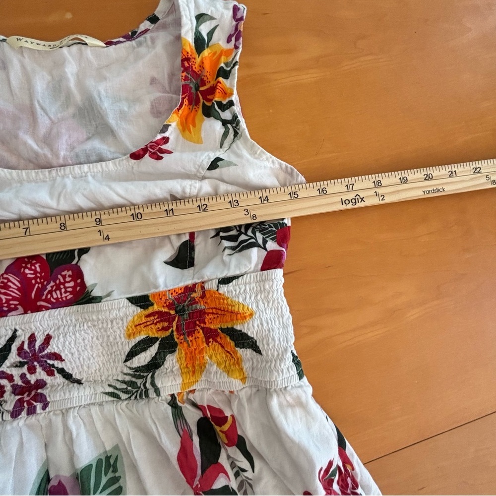 eShakti white tropical floral sleeveless tiered maxi dress size S 4 - Picture 12 of 14